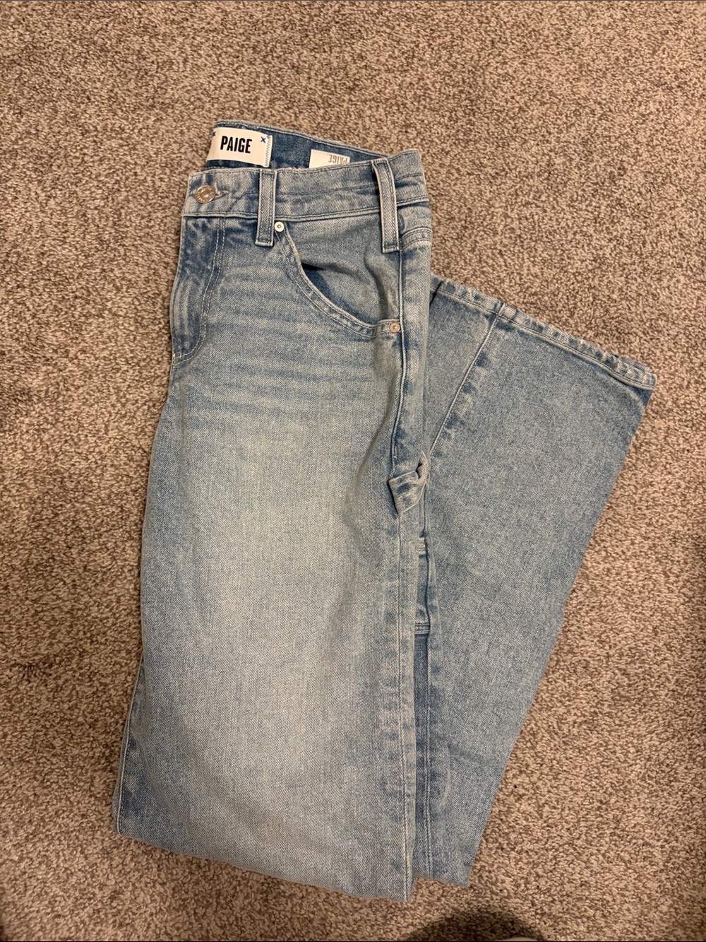 PAIGE Light Wash Straight Jeans